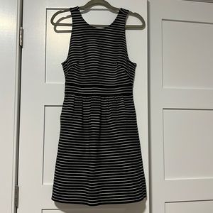 Madewell Pierside Black & White Striped A-line dress